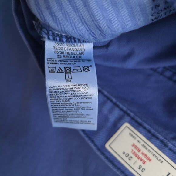 GAP High Rise Barrel Dazzling Blue Jeans Women Plus Sz 35 R - Picture 10 of 15